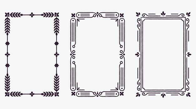 Elegant Decorative Frame Designs Set for Creative Projects and Invitations vector
