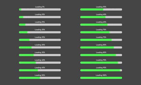 Percent progress bar line interface. Upload Download Loader Web element vector