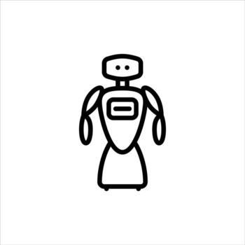 robot assistant outline icon. robot service black line illustration. vector