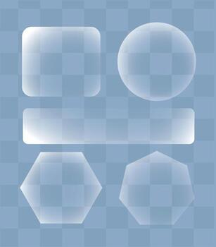 morfismo de vidrio transparente geométrico formas , escarchado vaso ui elementos para moderno web y aplicación diseño vector