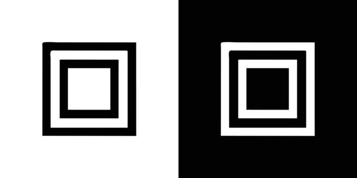 Black and White Square Illusions Nested Frames Design with Opposing Color Schemes Concept Art vector