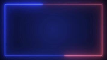 dinamico animazione di astratto raggiante neon rettangoli nel alternato colori modello video