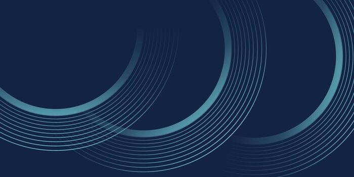 Abstract Overlapping Blue Circles with Parallel Lines Design. vector