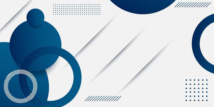 resumen composición de superposición azul círculos y líneas en blanco antecedentes. vector