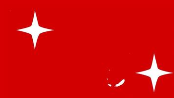 Animated red background with twinkling white stars and dynamic white strokes, lines imitating traces of a magic wand. Stars appear at the edges, lines fly across the screen. video