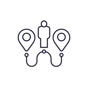 two ways icon, choose a path line design vector