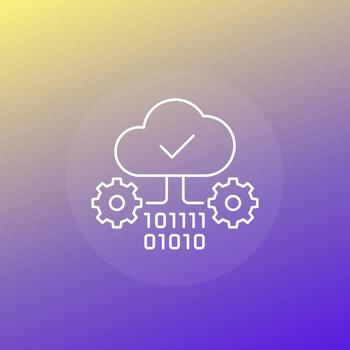 cloud computing line icon with gradient vector