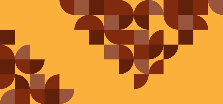 Abstract geometric background with overlapping rounded shapes in brown colors. illustration autumn vector