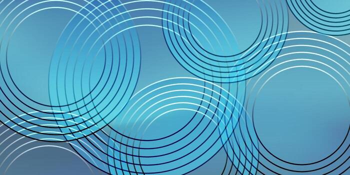 Abstract geometric blue background with gradient circles. Modern gradient rings. vector