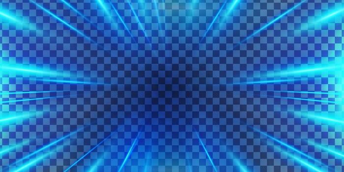 deformación túnel azul ligero rayos de velocidad movimiento dirigido hacia el centro, futurista neón rayas efecto de dinámica aceleración de movimiento, ligero espejismo. vector