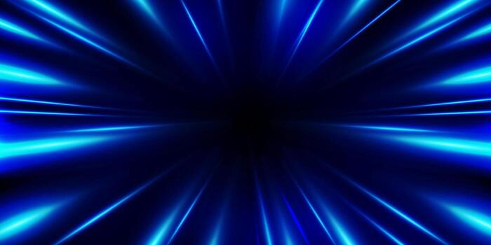 deformación túnel azul ligero rayos de velocidad movimiento dirigido hacia el centro, futurista neón rayas efecto de dinámica aceleración de movimiento, ligero espejismo bg vector
