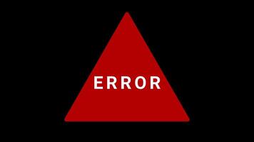 erro Atenção triângulo animação em Preto fundo video