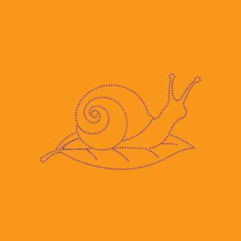minimalista línea dibujo de un caracol en un hoja con un vibrante naranja enfatizando sencillez y inspirado en la naturaleza diseño vector