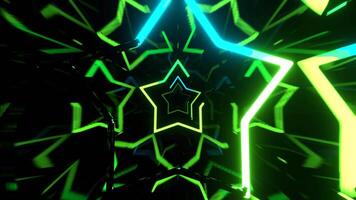 cian y verde activo brillante resumen neón túnel antecedentes vj lazo en 4k video