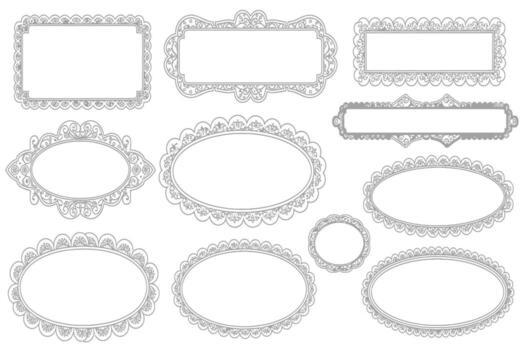 Decorative Frames with Lace Accents for Invitations and Graphic Design Projects vector