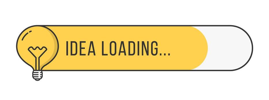 idea cargando concepto con ligero bulbo icono vector