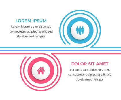 Infographic template with 2 options with place for your icons vector