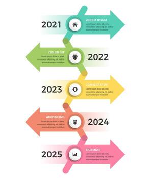 Modern business infographic template for timeline with 5 events vector