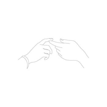 two hands pointing to each other, one pointing to the other vector