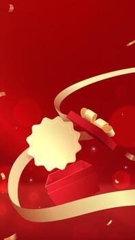 Vertical version of super promotion discount information red background template vector