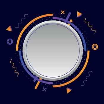 Abstract Geometric Circular Frame Background vector
