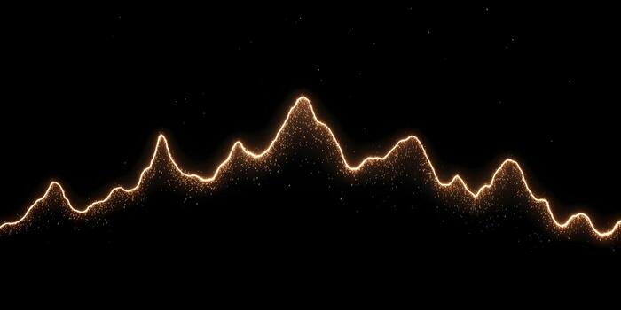 dinámica dorado resumen ligero forma de onda compuesto de reluciente partículas en un oscuro antecedentes foto