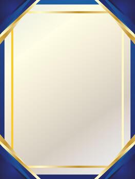 Blue Gold gradient abstract corner border, Luxury frame background vector