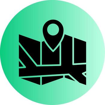 Transit Network Route Map Glyph Gradient Two Tone Circle vector