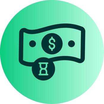 Payment Pending Client Approval Glyph Gradient Two Tone Circle vector