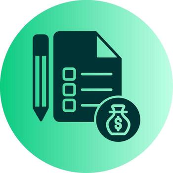 Digital Loan Application Form Glyph Gradient Two Tone Circle vector