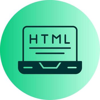 HTML Markup File Icon Glyph Gradient Two Tone Circle vector