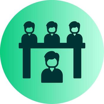 candidato entrevista discusión escena glifo degradado dos tono circulo vector