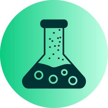 Conical Flask Experiment Tool Glyph Gradient Two Tone Circle vector