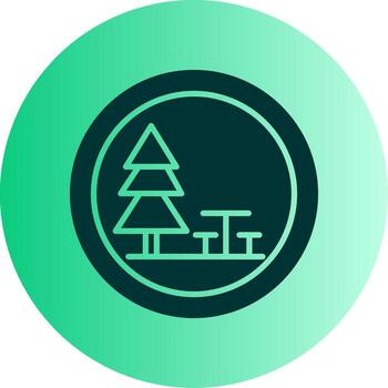 Highway Rest Area Icon Glyph Gradient Two Tone Circle vector