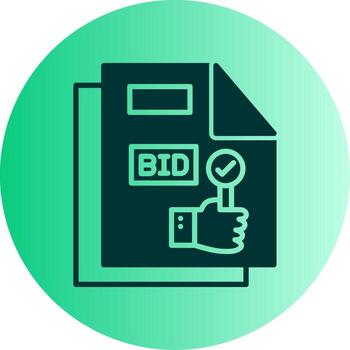 competitivo proyecto oferta sumisión glifo degradado dos tono circulo vector