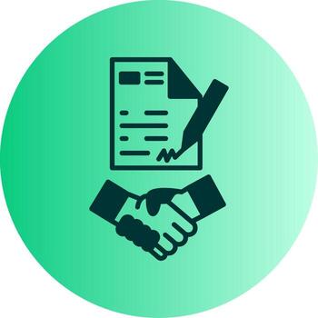 Digital Contract Agreement Form Glyph Gradient Two Tone Circle vector