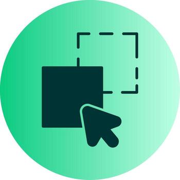 Drop Item in Field Glyph Gradient Two Tone Circle vector