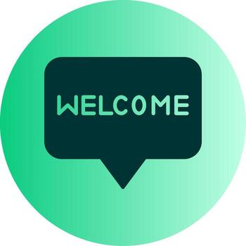 Warm Welcome Message Glyph Gradient Two Tone Circle vector