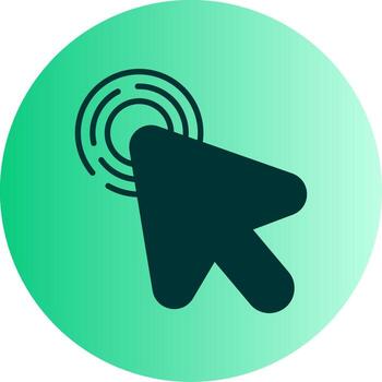 soltero ratón hacer clic glifo degradado dos tono circulo vector