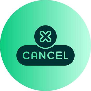 Cancel Action Button Glyph Gradient Two Tone Circle vector