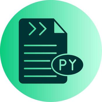 Python Programming Language Icon Glyph Gradient Two Tone Circle vector