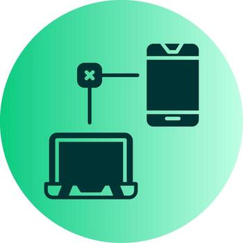 Connection Refused by Server Glyph Gradient Two Tone Circle vector