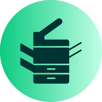 multi función fotocopiadora glifo degradado dos tono circulo vector