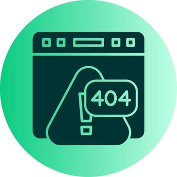 Error 404 Page Not Found Indicator Glyph Gradient Two Tone Circle vector