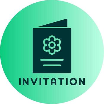 Formal Event Invitation Glyph Gradient Two Tone Circle vector