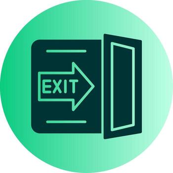 autopista salida dirección tablero glifo degradado dos tono circulo vector