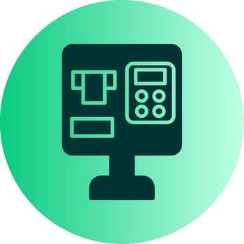 Self Service Ticket Machine Glyph Gradient Two Tone Circle vector