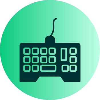 Mechanical Gaming Keyboard Glyph Gradient Two Tone Circle vector