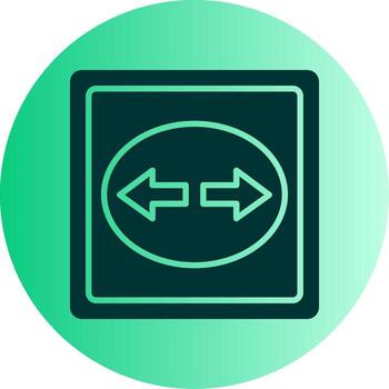 Turn Signal Indicator Lever Glyph Gradient Two Tone Circle vector