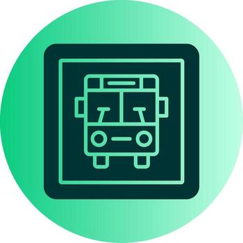 Informational Bus Signage Glyph Gradient Two Tone Circle vector